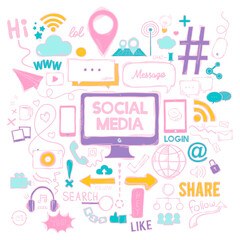 Png cool doodle social media story sticker set