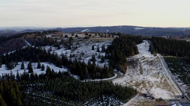 the snowy kahler asten in germany from above 4k 25fps video