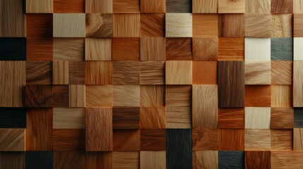 Wooden Cube Mosaic Texture Background Design Wood Paneling Craftsmanship