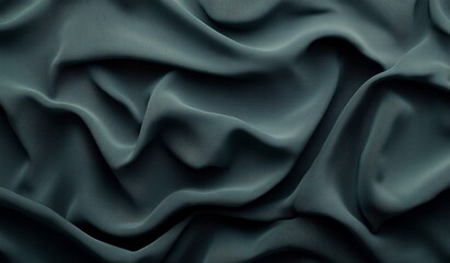 Obraz premium Draped dark teal fabric texture.