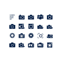 Photo camera vector icons set trendy design template illustration