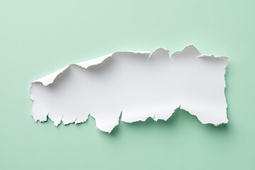 Fototapeta premium Torn white paper on mint background. (7)