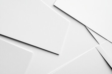 Abstract white paper shapes background.