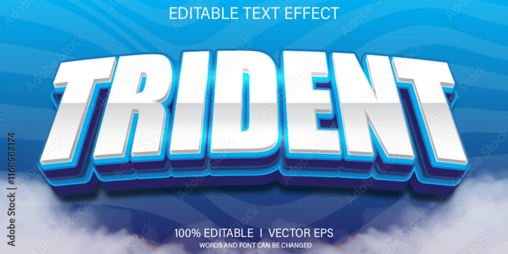 Wall mural trident vector text effect with modern style design