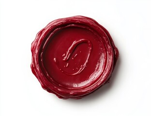 Red wax seal isolated on white background. (9)