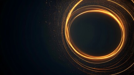 Abstract Golden Light Trails Circle Design