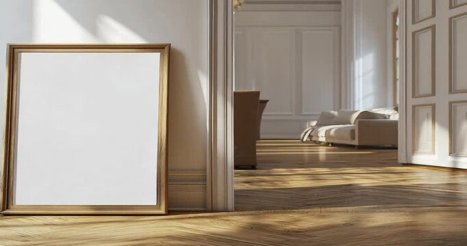 painting in classic interior room mockup