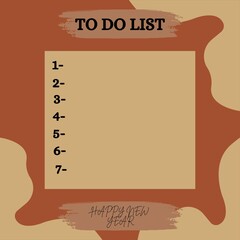 TO DO LIST - Make  your New Year Resolutions. Chocolate brown and cream color theme.