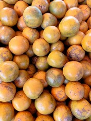 Close up of fresh organic apricots in a pile with vibrant colors and natural textures
