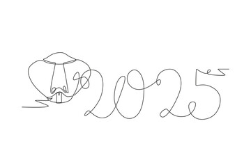 Year of snake concept one-line drawing
