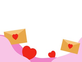 Heart Envelope Illustration Valentines Day