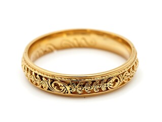 single golden ring with intricate engravings