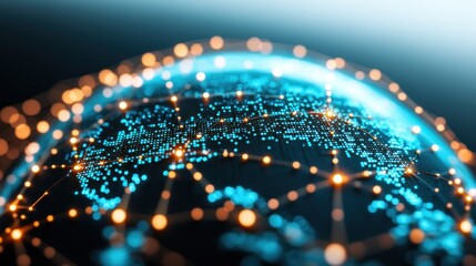 Global network and data exchange.