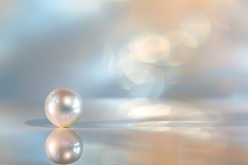 single shiny pearl with soft reflections