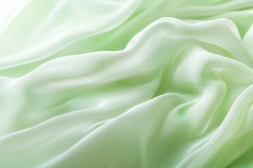 Obraz premium Soft green fabric draping gracefully with gentle folds and textures