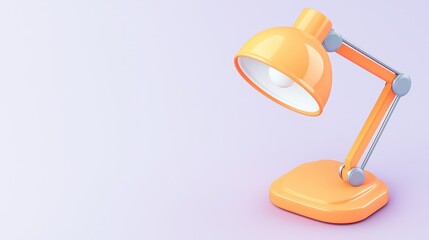 Bright Orange Desk Lamp Modern Minimalist Design Home Office Lighting Study Lamp 3D Render