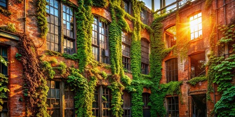 Abandoned Building Overgrown with Rheum Plants - Urban Exploration Photography