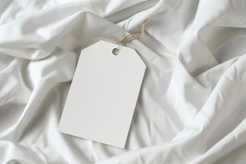 Blank tag on white fabric. (18)