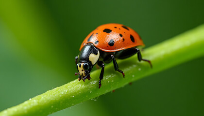 Ladybug on a Green Stem