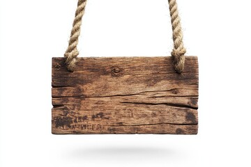 Rustic wooden sign hanging on rope. (2)