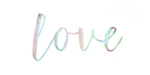 Soft watercolor lettering, pastel colors, romantic theme, artistic design, love expression, decorative text, inspirational message.