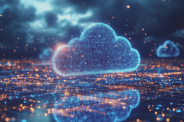 The cloud technology concept is a global network of global business trends.