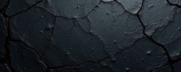 Obraz premium Rough, cracked black surface with distressed texture, dark, brick
