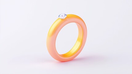 Elegant Peach and Gold Ring with Diamond Accent Modern Jewelry Design