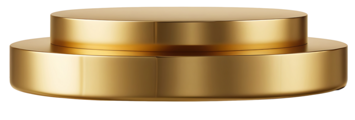 Premium Gold Disk, Elegant Metal Circle, Realistic 3D Design, Gold Medallion, Smooth Metallic Round Badge, Isolated on White