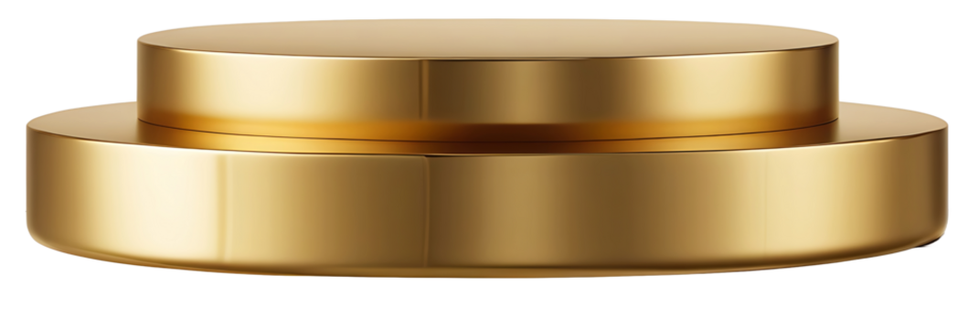 Premium Gold Disk, Elegant Metal Circle, Realistic 3D Design, Gold Medallion, Smooth Metallic Round Badge, Isolated on White