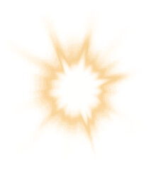 Sunburst png yellow light effect sticker, transparent background