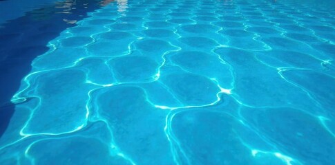 Obraz premium Turbulent blue water, ripped surface, swimming pool ripples, turquoise, ripped