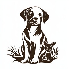 Fototapeta premium Design of pet care icon logo illustration isolated on white background