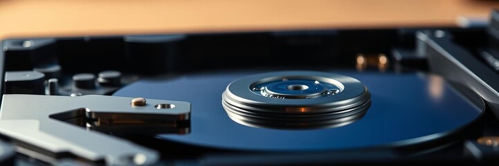 Close up shot of laptop disk drive, technology, device