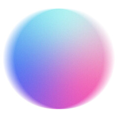 Abstract circle colorful gradient blurred with grainy noise texture.