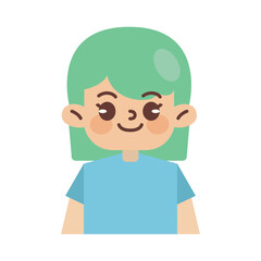 Kids Avatar Vector Illustration Isolated In White. Face Emotions. Multinational User People Portrait. Flat Illustration