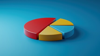 Obraz premium Colorful 3D Pie Chart Segments Data Visualization Business Finance Statistics Infographic