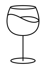 Wine glass png graphic line art style