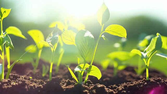 Watch fascinating time lapse plants sprouting earth symbolizing growth new beginnings vibrant greenery backdrop