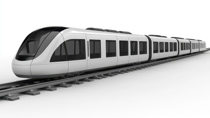 Naklejka premium Modern High Speed Electric Train on Tracks Futuristic Railway Transportation