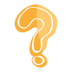 Fototapeta premium Png yellow question mark hand drawn sticker, transparent background