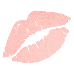 Png pink glittery lipstick sticker, transparent background
