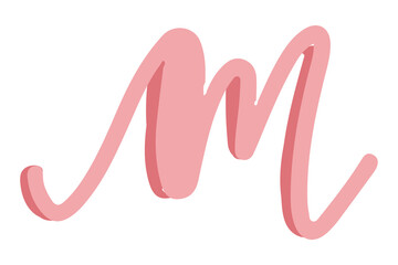 M letter png doodle font typography