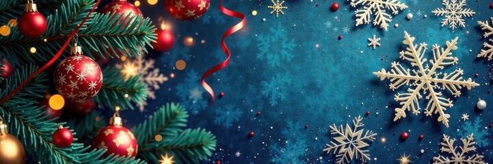 Naklejka premium Ornate snowflake pattern encircles festive Christmas card , white, crystal, winter wonderland