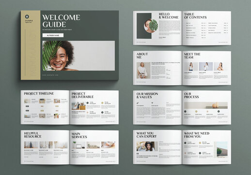 Welcome Guide Template Design Magazine Layout Landscape