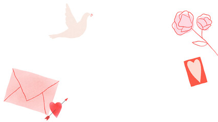 Lovely Valentine's day border frame png in transparent