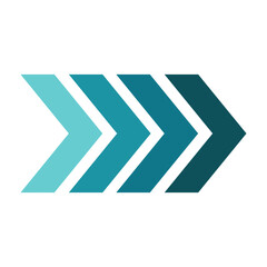 Striped Arrow Icon Flat Style