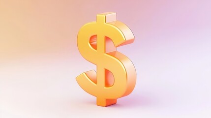 Obraz premium Golden US Dollar Currency Symbol 3D Render Finance Money Wealth