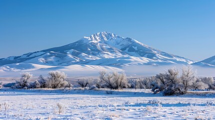 Fototapeta premium mountain peak covered in fresh snow