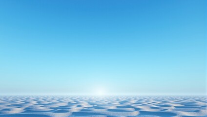 Obraz premium Rippled sand dunes stretching under vast blue sky in minimalist landscape